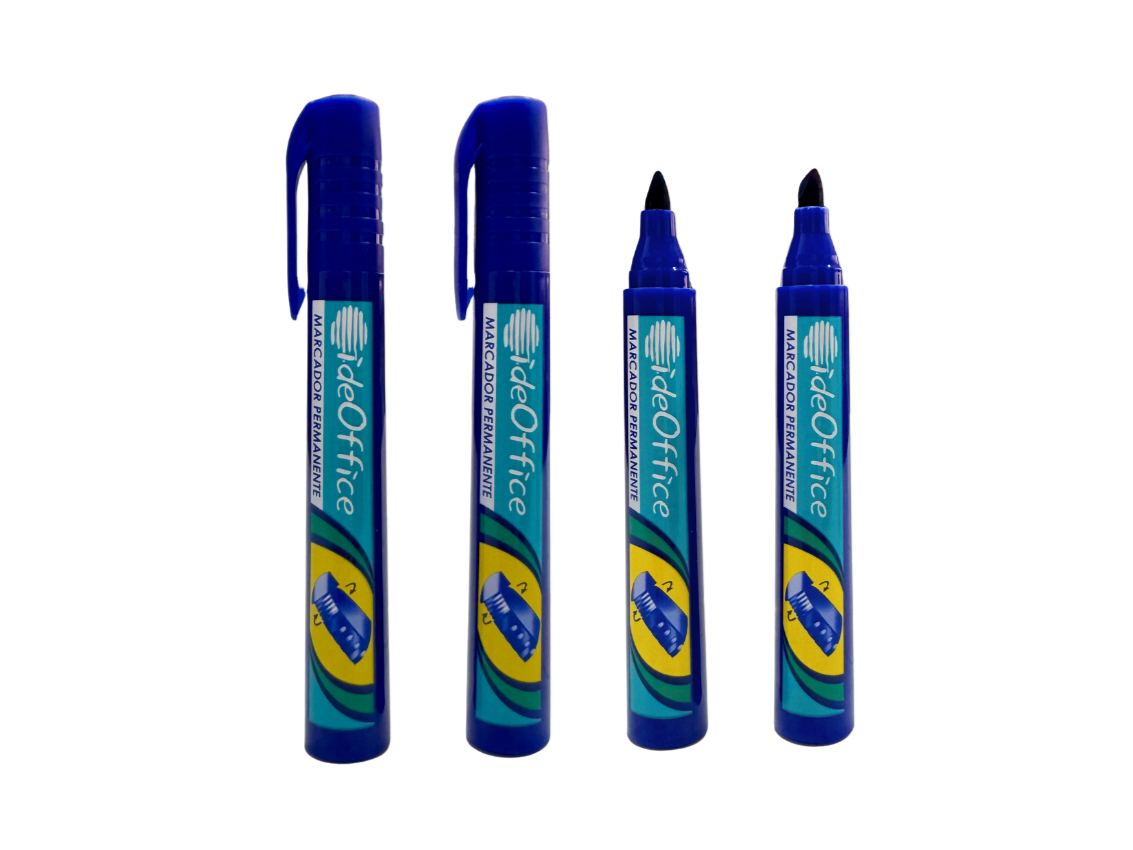 MARCADOR PERM. PTA. BISEL AZUL IDEOFFICE