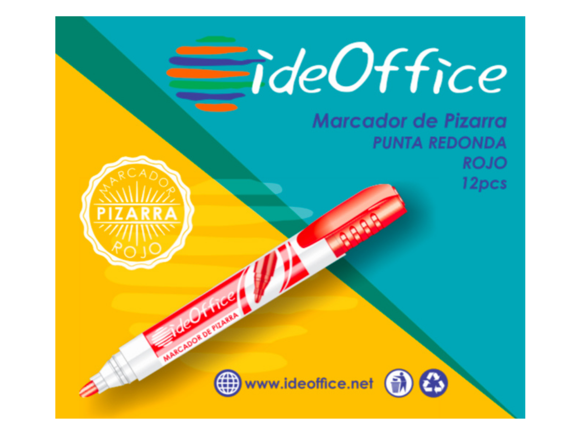 MARCADOR DE PIZARRA ROJO IDEOFFICE